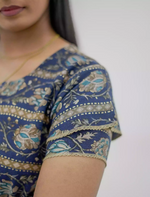 Rayon Foil Print Double Layer Sleeve Maxi Frock | Mangai Nighties