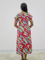 Rayon Abstract Foil Print Double Layer Sleeve Maxi | Mangai Nighties