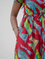 Rayon Abstract Foil Print Double Layer Sleeve Maxi | Mangai Nighties