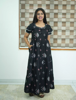 Alpine Geometric Print 3 Layer Frock - Mangai Nighties