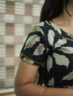 Alpine Tropical Leaf Print 3 Layer Frock with Back Tie - Mangai Nighties