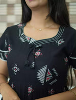 Alpine Geometric Print 3 Layer Frock - Mangai Nighties