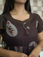 Alpine Circular Floral Print 3 Layer Frock - Mangai Nighties
