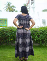 Alpine Leaf Print 3 Layer Frock | Back Tie - Mangai Nighties