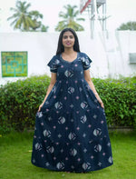 Alpine Geometric Print 3 Layer Frock - Mangai Nighties