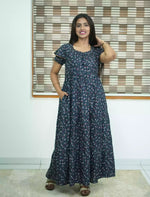 Alpine Tiny Floral Print 3 Layer Frock - Mangai Nighties