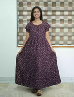 Alpine Tiny Floral Print 3 Layer Frock - Mangai Nighties
