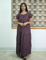 Alpine Tiny Floral Print 3 Layer Frock - Mangai Nighties
