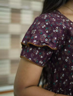Alpine Tiny Floral Print 3 Layer Frock - Mangai Nighties