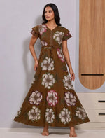 Alpine Front Tie Rope with Side Pocket Flared Full Frock - Mangai Nighties
