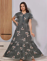 Alpine Long Frock with Double Later Petal Sleeves Night wear - Mangai Nighties