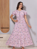 Alpine Back Tie Gathering Frock with side Pocket Full Frock - Mangai Nighties