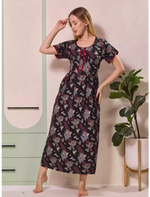 Alpine Abstract Print Kurti Style Nighty for Women | Mangai Nighties