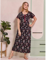 Alpine Abstract Print Kurti Style Nighty for Women | Mangai Nighties