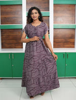 Alpine 3 Layer Petal Sleeve Full Frock - Mangai Nighties