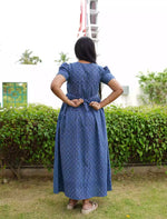 Cotton Geometric Print Casual Frock with Back Tie - Mangai Nighties