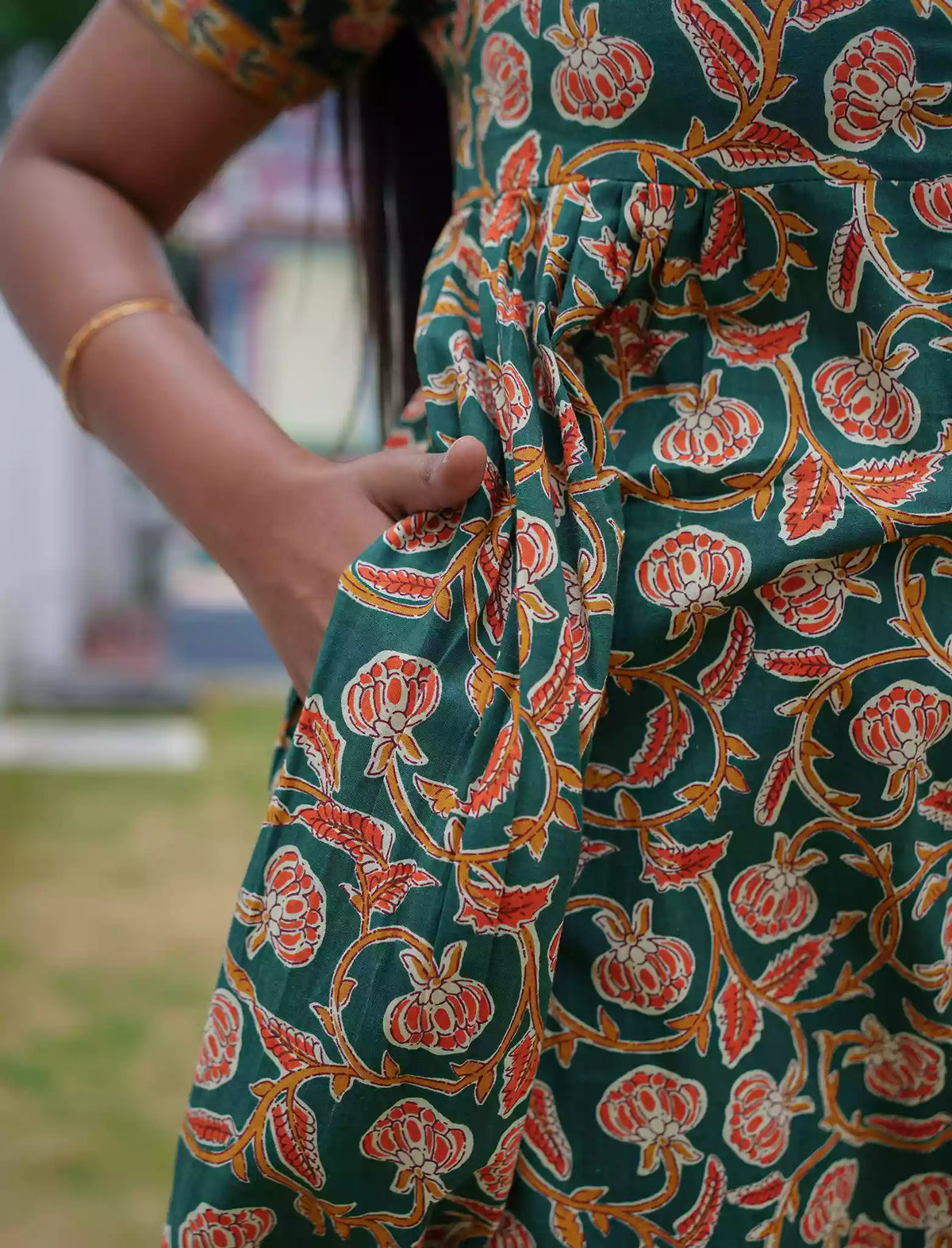 Cotton Floral Print Casual & Maternity Frock with Front Zip - Mangai Nighties