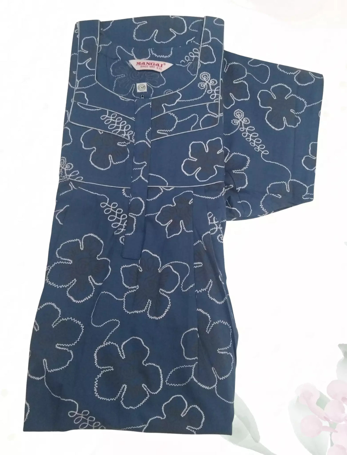 MANGAI Premium Cotton Printed Pleated Model Half Sleeve 5XL Size Nighties - Fancy Neck | With Side Pocket |Shrinkage Free Nighties | Trendy Collection's for Stylish Women's