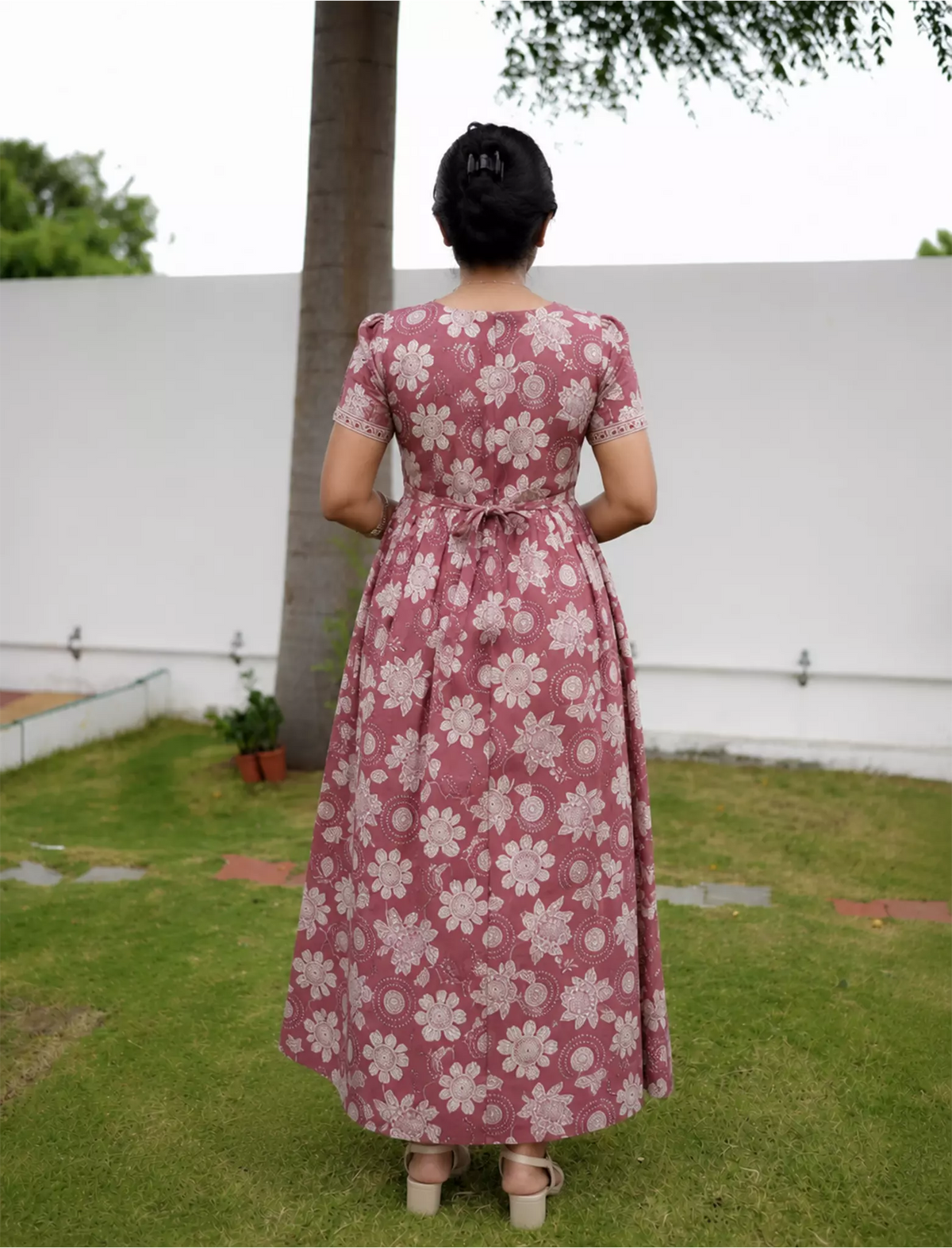 Cotton Floral Print Casual & Feeding Frock - Mangai Nighties