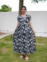 Cotton Floral Print Casual & Feeding Frock - Mangai Nighties