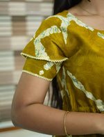 Mustard Rayon Abstract Print Double Layer Sleeve Maxi - Mangai Nighties