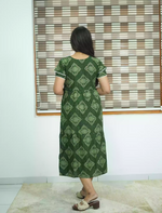 Rayon Diamond Butta Print Foil Gathering Maxi with Layer Sleeve - Mangai Nighties