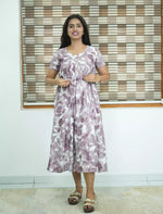 Rayon Foil Gathering Maxi with Front Tie for Women - Mangai Nighties