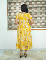 YellowPrint Rayon Gathering Maxi for Women Back View - Mangai Nighties