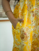Pink Floral Zipless Rayon Maxi Frock with Side Pocket - Mangai Nighties