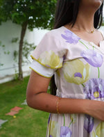 Lavender Casual Long Dress with Double layer Sleeves – Mangai Nighties