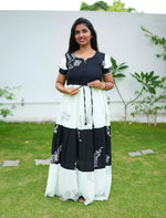 Rayon Floral Print Layer Sleeve Flared Frock - Mangai Nighties