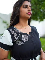 Rayon Floral Print Layer Sleeve Flared Frock - Mangai Nighties