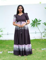 Rayon Ombre Printed Puff Sleeve Frock Styles - Mangai Nighties