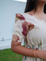 Rayon Floral Flared Frock with Tie Knot | Mangai Nighties