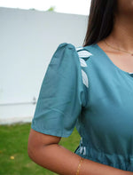 Rayon Floral Print Front Tie Flared Frock with Pocket | Mangai Nighties