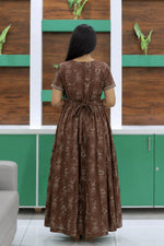Flared Design Cotton Fancy Frock with Back Tie View - Mangai Nighties
