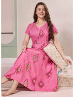 Diamond Print Alpine Pleated Kurti Style Nighty - Mangai Nighties