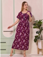 Alpine Abstract Print Kurti Style Nighty for Women | Mangai Nighties
