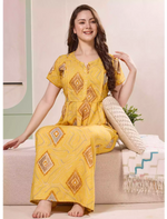Diamond Print Alpine Pleated Kurti Style Nighty - Mangai Nighties