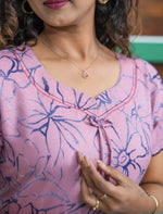 Alpine Floral Print 3 Layer Flared Full Frock with Side Pocket - Mangai Nighties