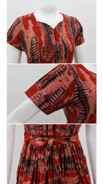 Rayon Abstract Print Long Frock with Back Tie | Mangai Nighties