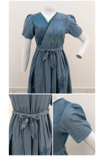Rayon Floral Print Long Frock with Lace Neck | Mangai Nighties
