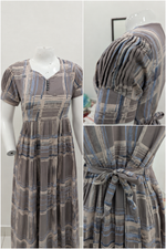 Rayon Check Print Long Frock with Side Pocket| Mangai Nighties