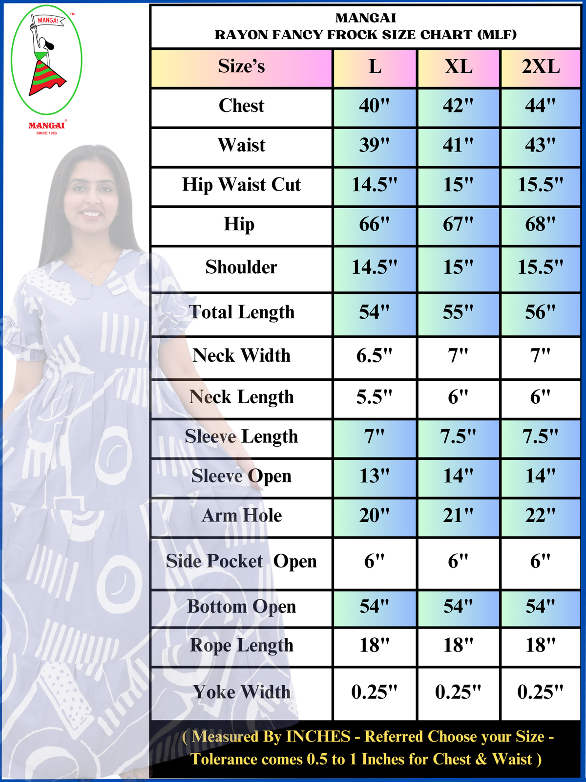 Rayon Full Frock Model Nighties Online - Mangai Nighties