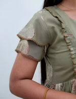 Sage Green Marble Circle Print Rayon Front Zipper Feeding Frock - Mangai Nighties