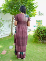 Rayon Floral Motif Print Feeding Maternity Frocks | Mangai Nighties