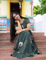 Rayon Floral Print Maternity Feeding Frock with Pocket | Mangai Nighties