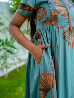 Rayon Leaf Print Feeding Frock With Zipper | Mangai Nighties