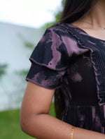 Violet Rayon Feeding Flared Frock with Double Layer Sleeves - Mangai Nighties