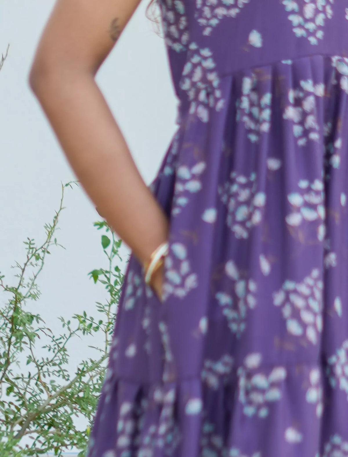 Alpine Floral Print Back Tie Full Frock - Mangai Nighties
